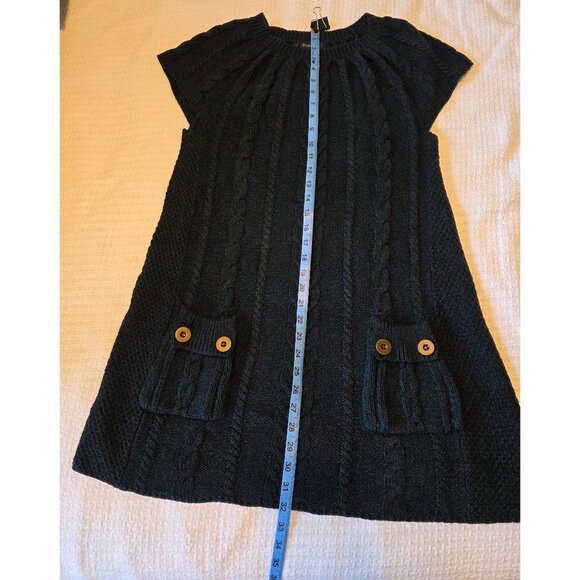 Style & Co Cable Knit Sweater Dress XL Dark Green Cap Sleeve Rustic Chic & Cozy - Picture 7 of 13